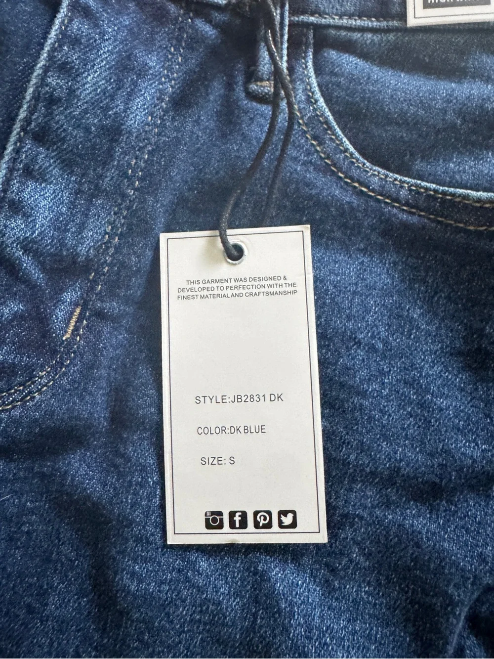 Judy Blue Stretch Denim Pencil Skirt Raw Hem JB2831 Dark Blue Size S - Picture 5 of 9